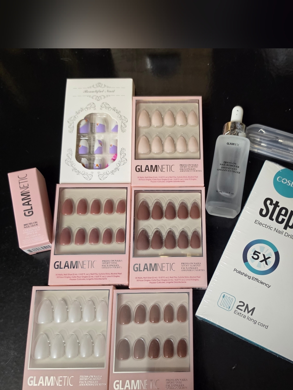 Glamnetic Press-On Nails Set with Coslus Stepless Nail Drill